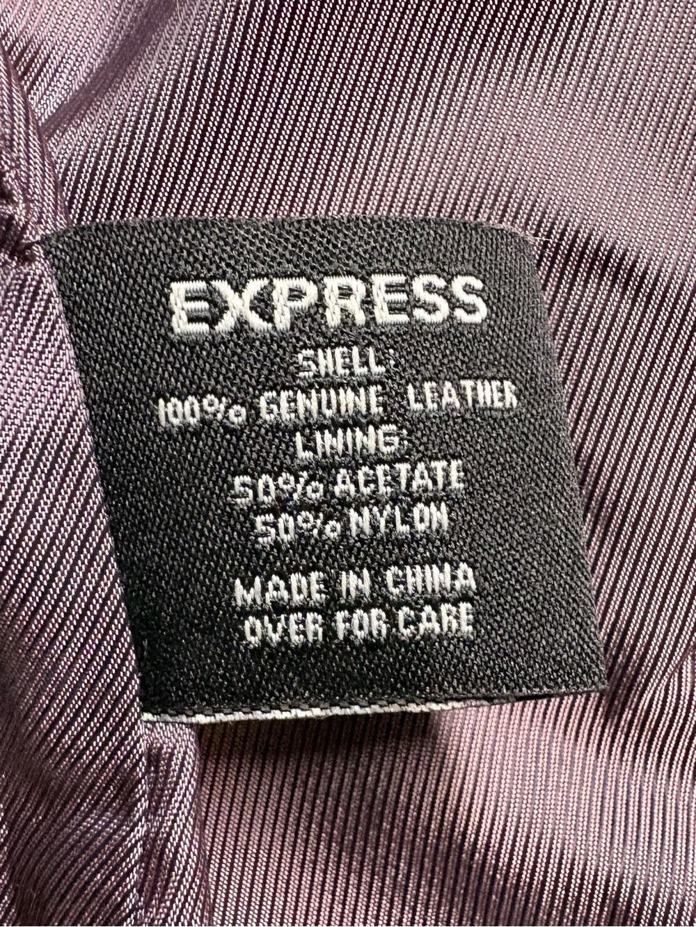 Express 100% Genuine Leather Black Zip Front Fitted Jacket Y2K Minimalist Sz 6 - Picture 7 of 12